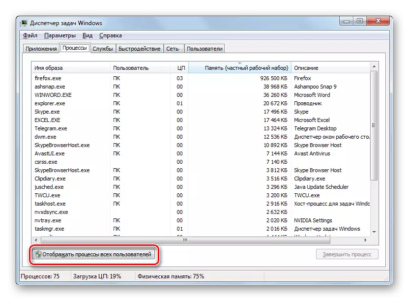 Windows 7'deki Görev Yöneticisi'ndeki tüm kullanıcıların ekranını etkinleştirme
