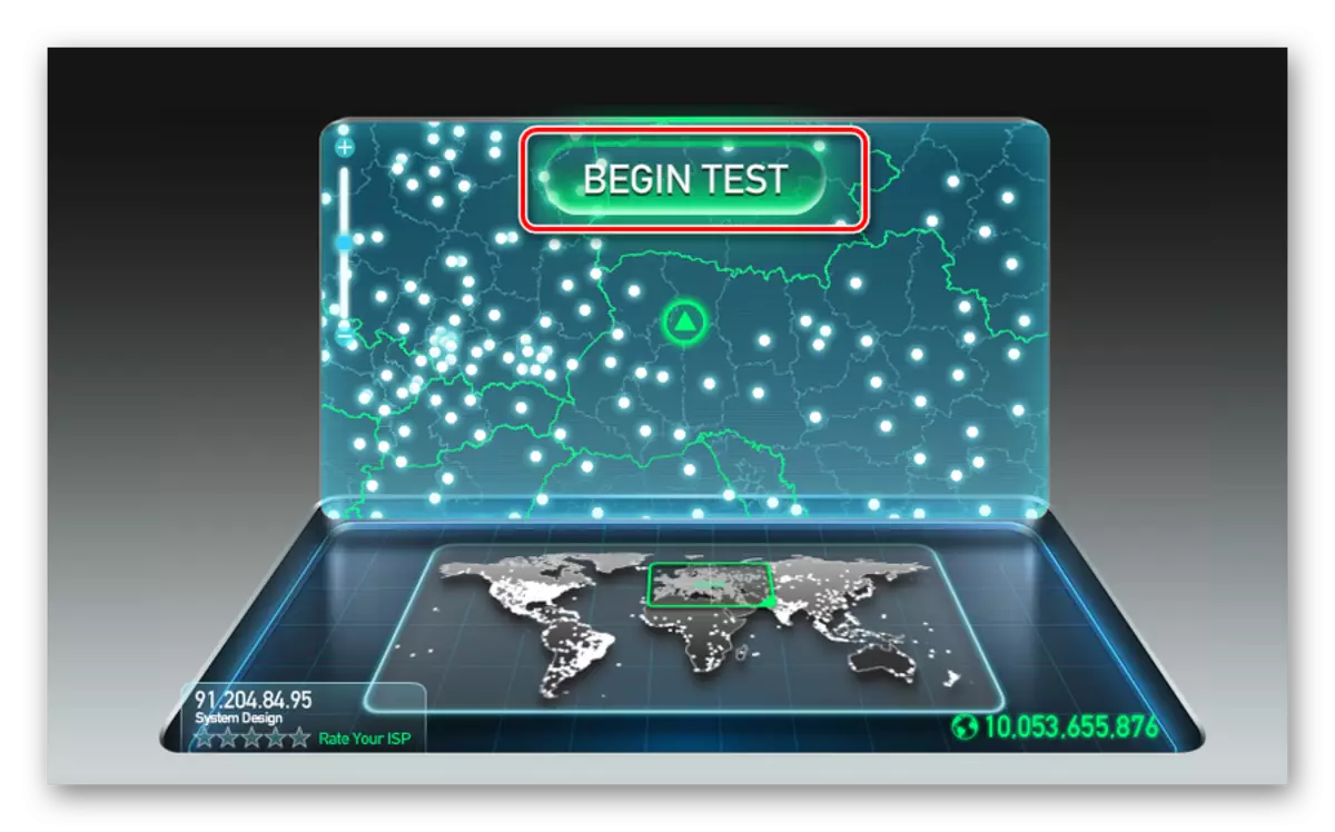 Begjin de ynternetspaasje-test op snelheidstest