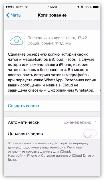 WhatsApp backup para iOS