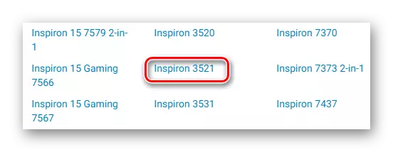 Пошук повного найменування моделі Dell Inspiron 3521