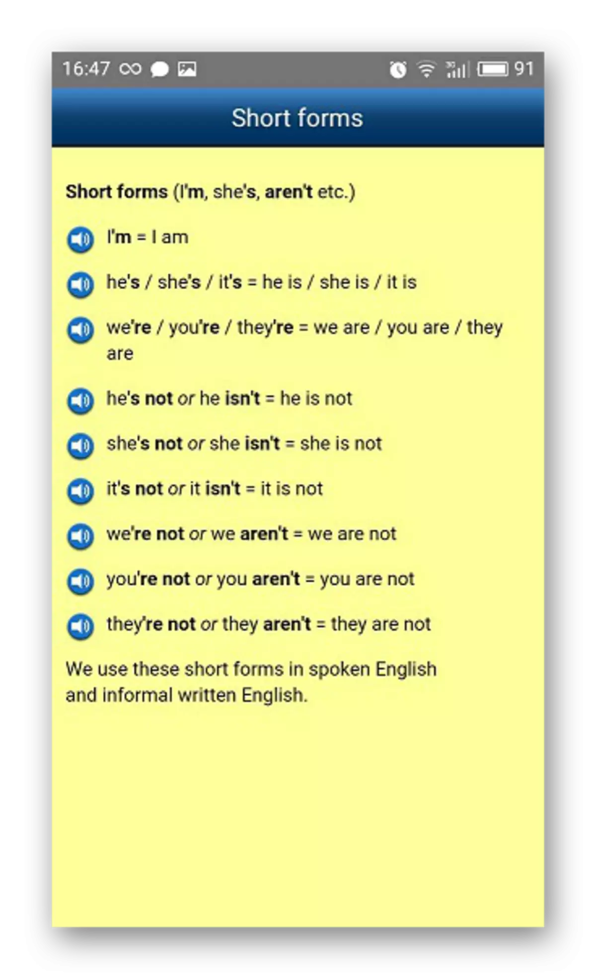 Krátke formuláre anglickej gramatiky