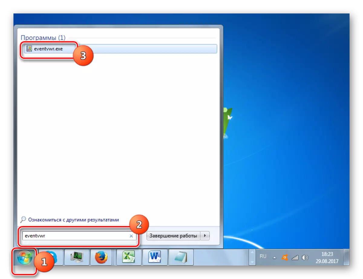 Accesați fereastra Vizualizare fereastră introducând o expresie în caseta de căutare din meniul Start din Windows 7