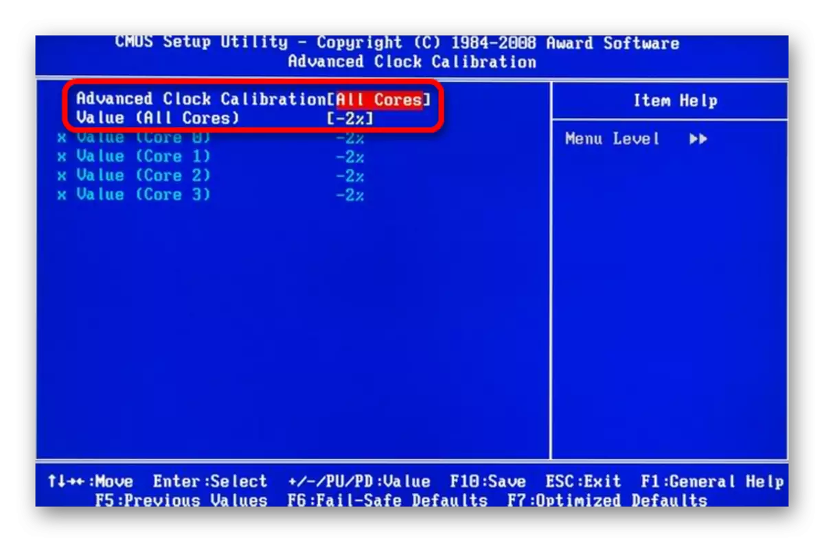 Configure Advanced Clock Calibration u BIOS-u