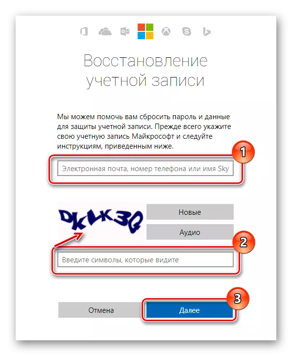 Postup obnovy hesla Microsoft v aplikaci Wervlovi 10