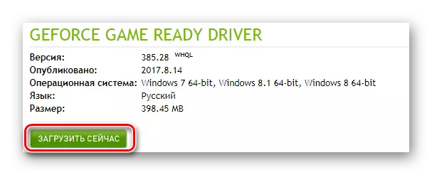 NVIDIA Videokortti Driver Download -ikkuna