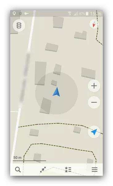 Maps.me navigasyon penceresi