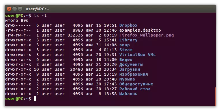 Ls Befehl in Linux-Terminal