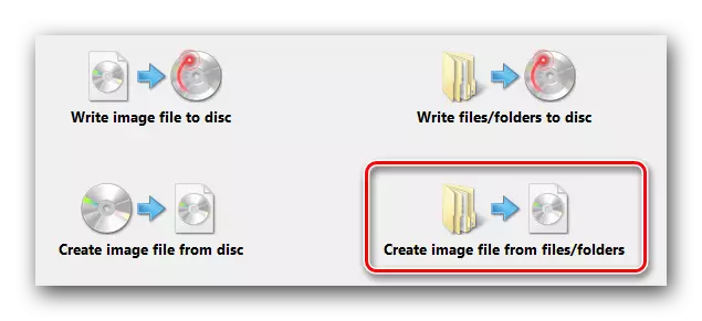 Click the image creation button from files and folders in ImgBurn
