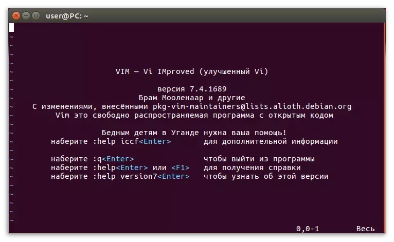 Vim Text Edita don Linux