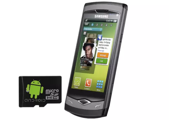 Samsung Wave GT-S8500 Android ar an Flash Drive + Bada