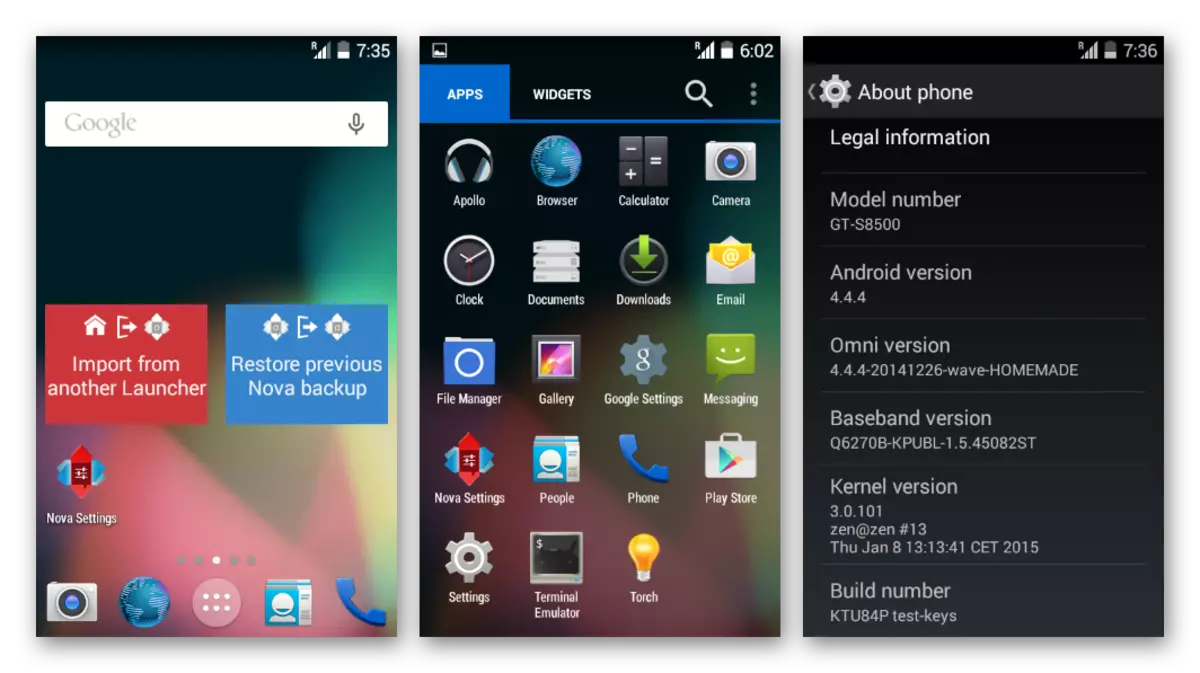 Samsung Wave GT-S8500 Android Kiket op 'e ûnthâldkaart