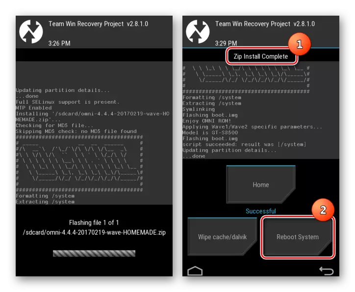 Samsung Wave GT-S8500 TWRP Firmware Android Selesai