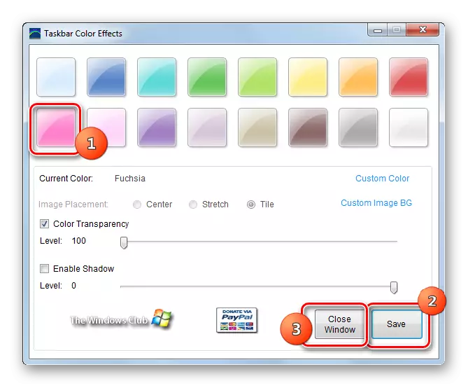 הגדרת צבע שורת המשימות באמצעות שורת המשימות אפקטים בצבע ב - Windows 7