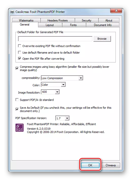 Foxit PDF Settings fil-Microsoft Word