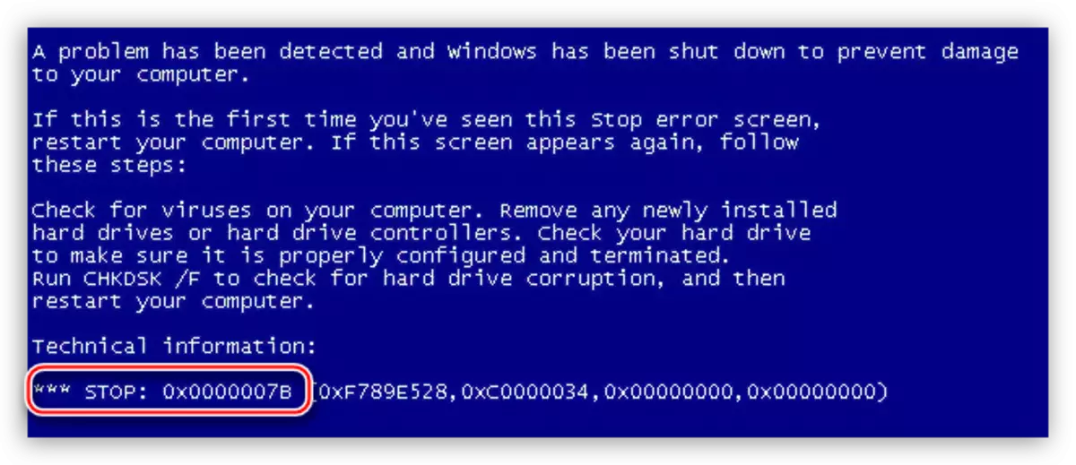 安裝Windows XP操作系統時，帶有錯誤0x000000007B的藍色死屏