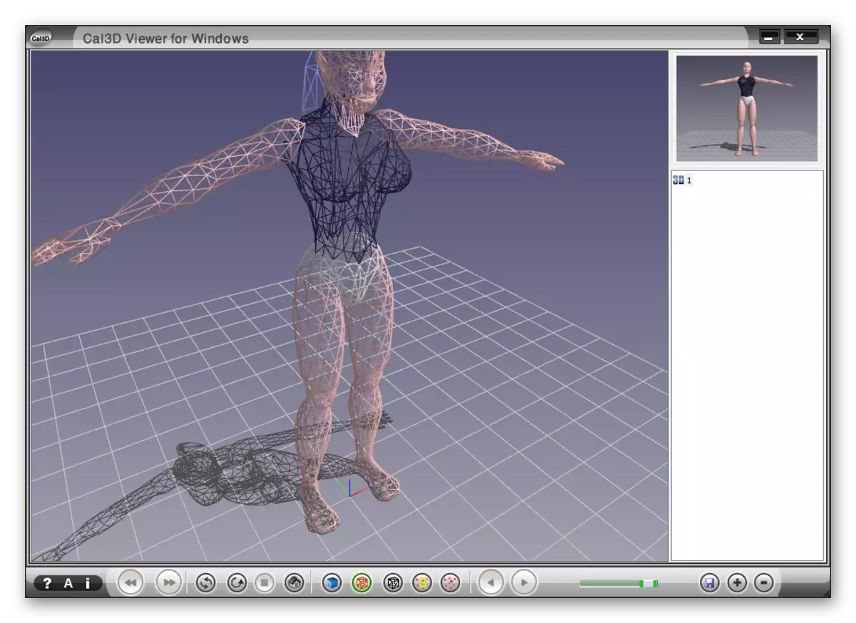 Otvoren 3D modela u Cal3D Viewer za Windows