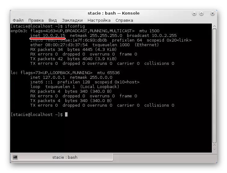 IP in Linux-terminal
