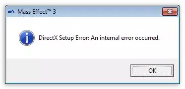 Missatge d'error d'instal·lació DirectX Error Intern Un quadre de diàleg es va produir