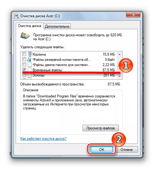 Ngabersihan file samentawis dina Windows 7