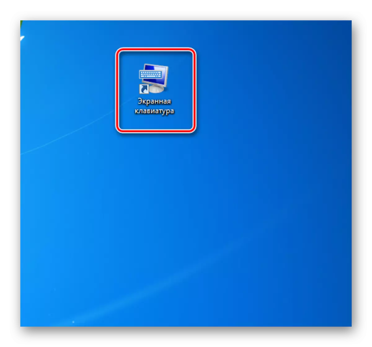 Menjalankan keyboard di layar menggunakan pintasan desktop di Windows 7