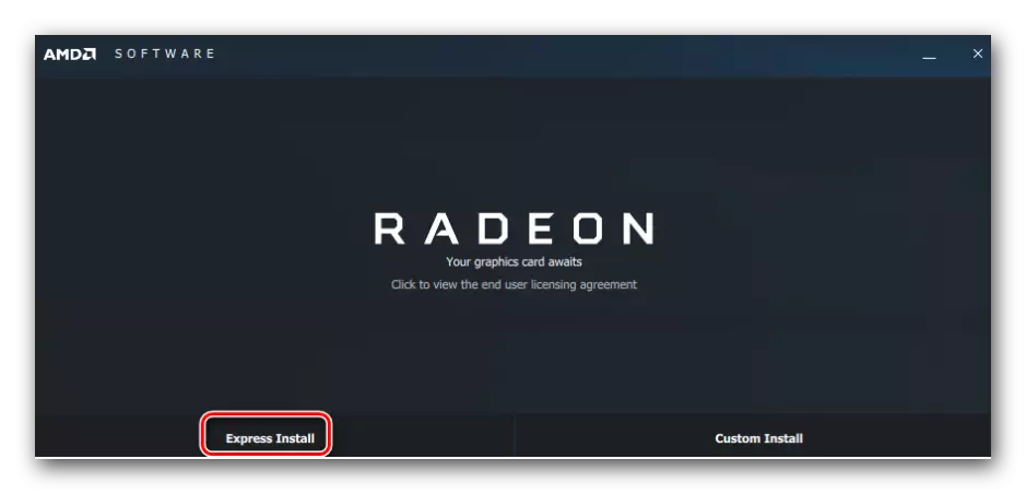 Pilih jenis instalasi driver untuk kartu video Radeon 9600