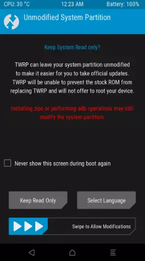 Xiaomi Redmi 3S TWRP System Section Changing
