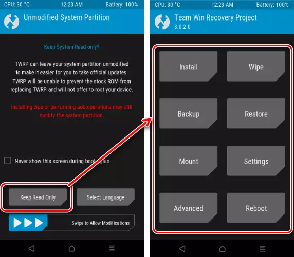 Xiaomi Redmi 3S TWRP Changing the Keep Read ONLY system partition