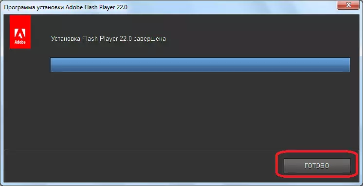 Zakończenie instalacji wtyczki Adobe Flash Player dla przeglądarki Opery