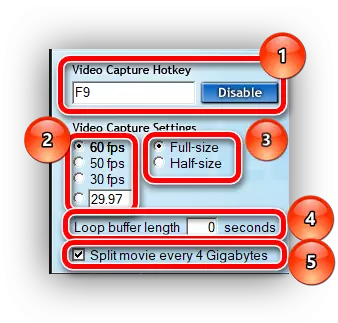 Configuréieren Video Capture Optiounen Fraps