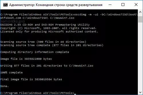 Die skep van 'n beeld van ISO Windows 7 met geïntegreerde updates