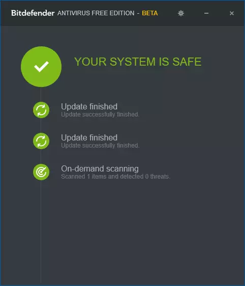Windows 10 үчүн Bitdefender акысыз басылышы