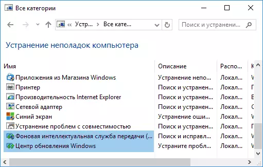 Perbaikan otomatis dari kesalahan pembaruan Windows 10