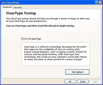 Windows XP үчүн ClearType Tuner Powertoy