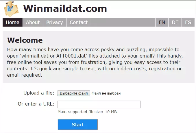 Open Winmail.Dat en liña