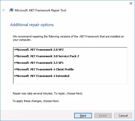 Utility NET Framework Repair Tool