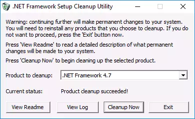 Utility. NET Framework Cleanup Tool