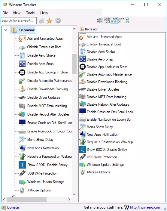 Konfigurowanie zachowań Windows 10