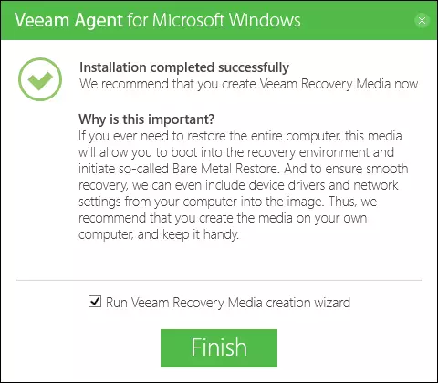 Veeam Agent for Windows FREE installed