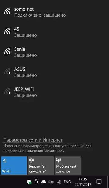 A Wi-Fi hálózatok listája a Windows rendszerben