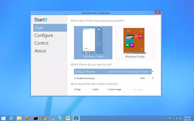 START8 - Returns Log in Windows 8