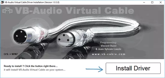Instalirajte upravljački program virtualni audio kabl