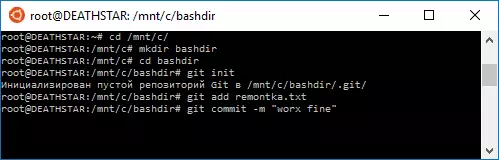 Paggamit ng Bash Git sa Windows 10.