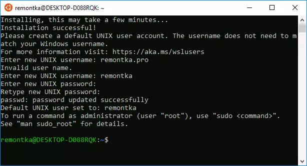 Configuración de Ubuntu Linux en Windows 10 1709