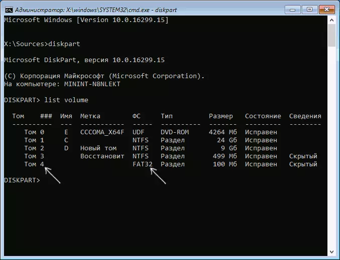 UEFI bootloader in diskpart