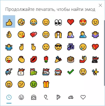 Windows 10 Emoji panelis