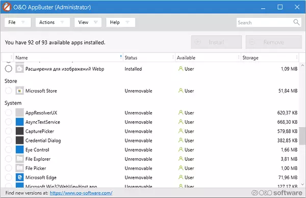 Windows 10 qeyri-çıkarılabilir applications