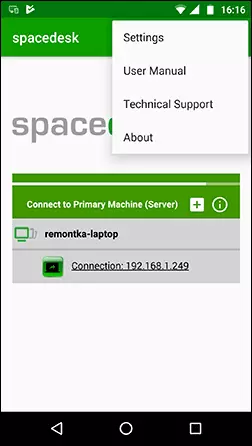 Spacedesk-də ikinci monitoru birləşdirir