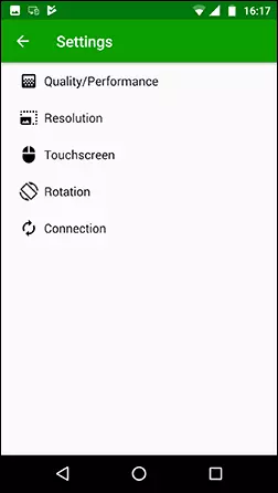 SpaceDesk settings on Android