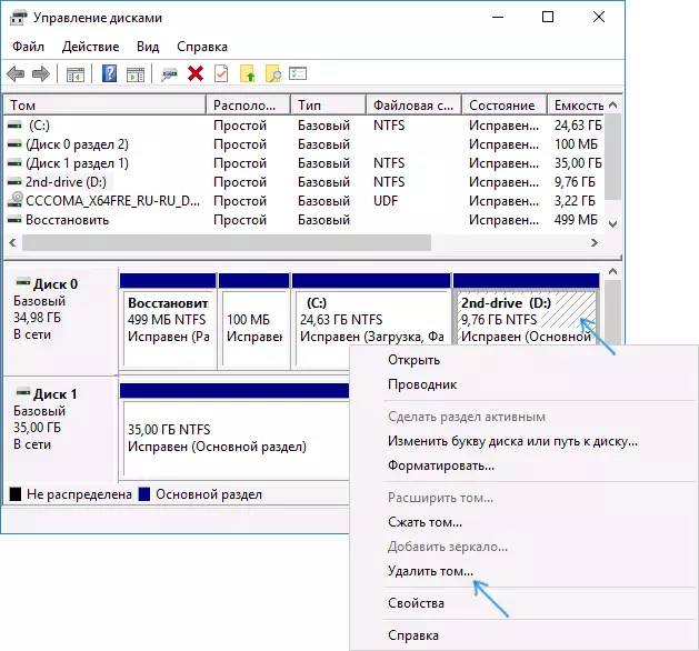 Suppression d'une partition de disque dans Windows