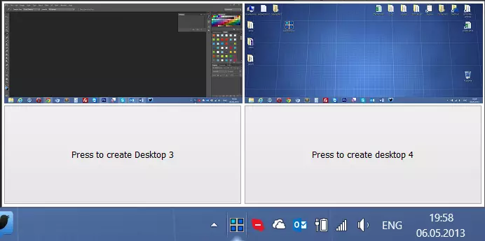 desktops multiple length ka Windows 8